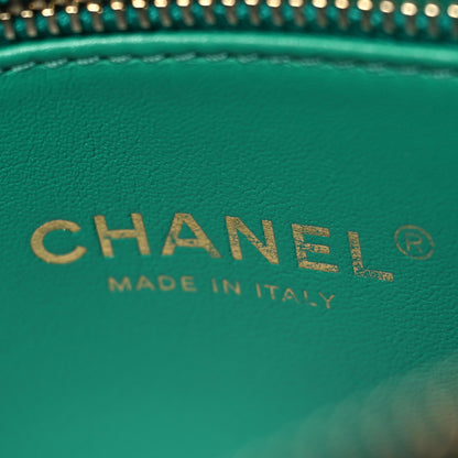 Chanel Lambskin Quilted Chain CC Backpack Green 6 of 10