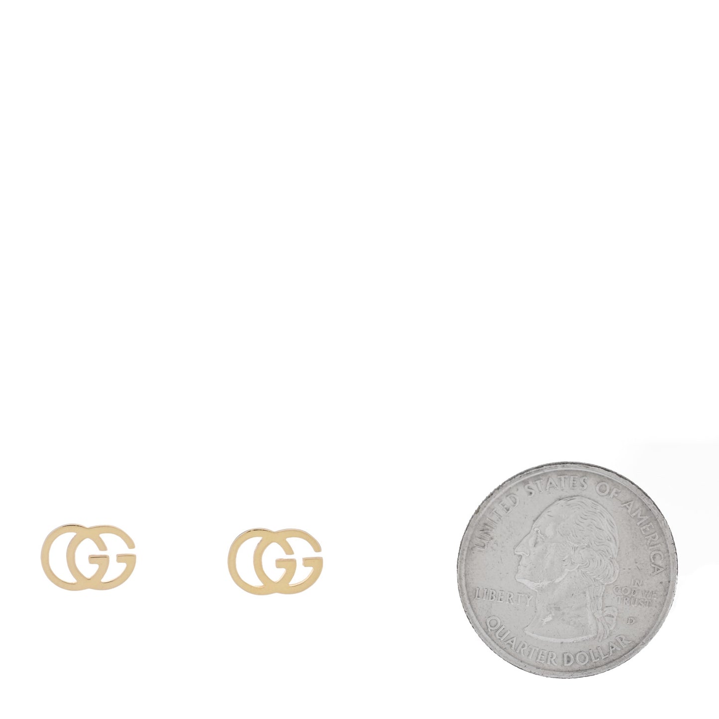 18K Yellow Gold Running G Stud Earrings