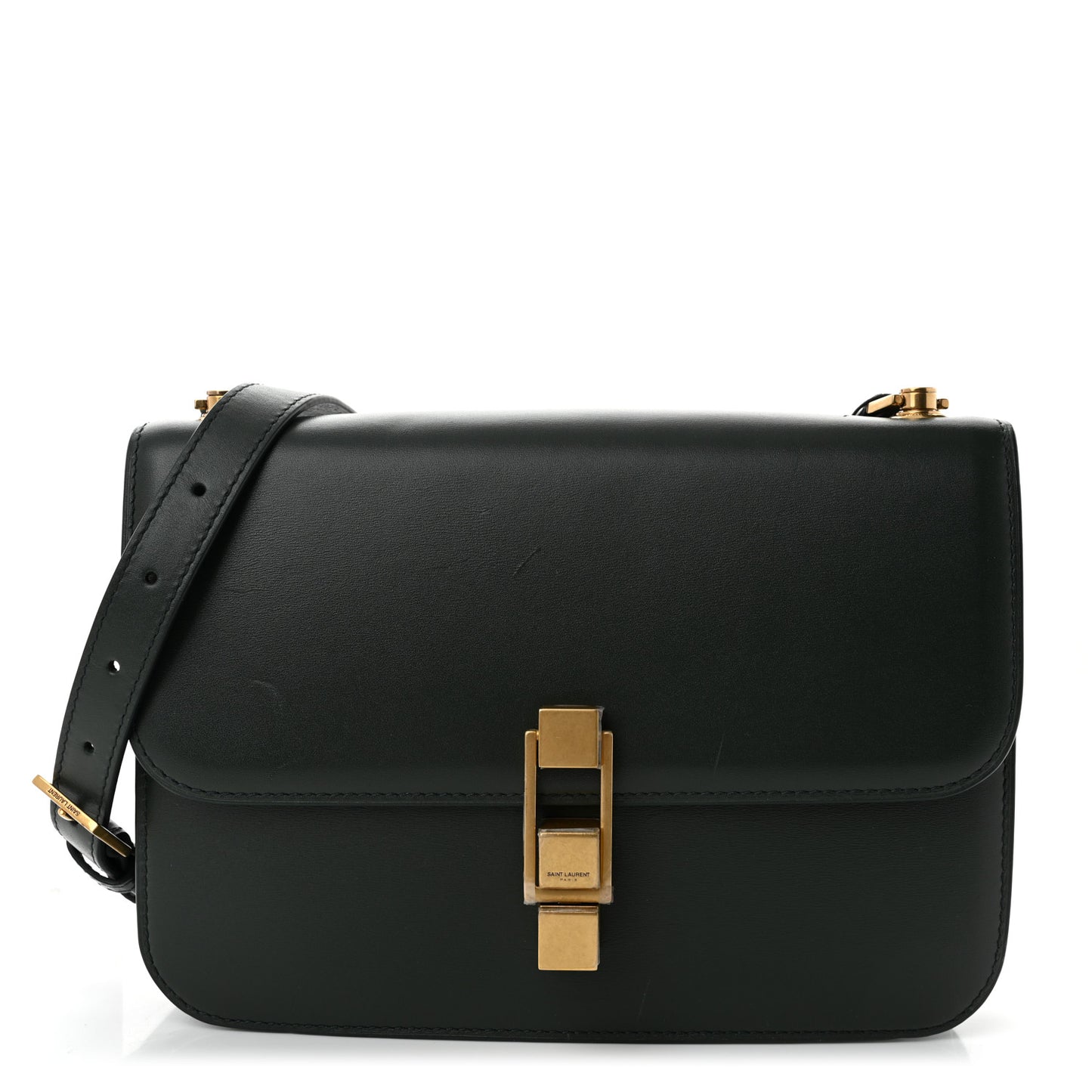 Smooth Calfskin Carre Satchel New Vert Fonce