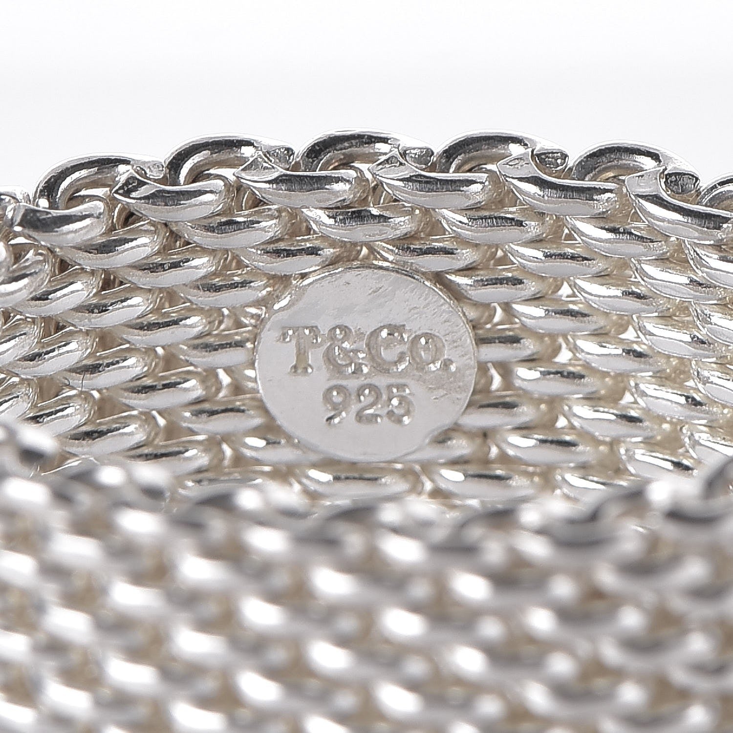 Tiffany Sterling Silver Somerset Mesh Ring 51 5.75 4 of 4