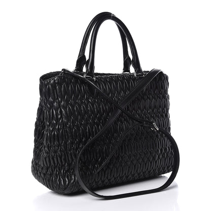 Miu Miu Nappa Matelasse Tote Black 3 of 10