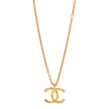 Chanel Metal Large CC Pendant Chain Necklace Gold 1 of 5