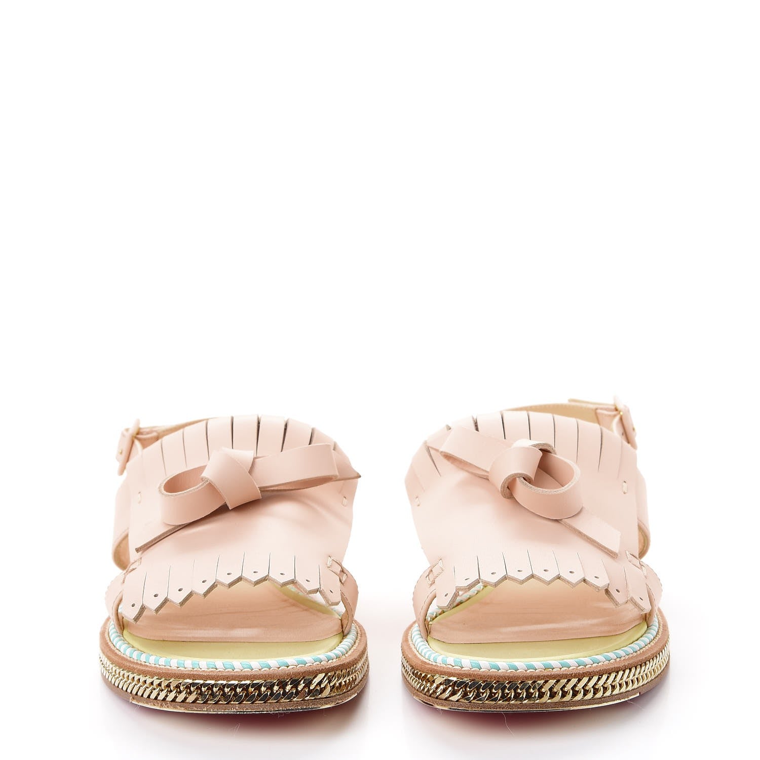 Christian Louboutin Calfskin Costa Nada Fringefront Sandals 40.5 Pink 2 of 11