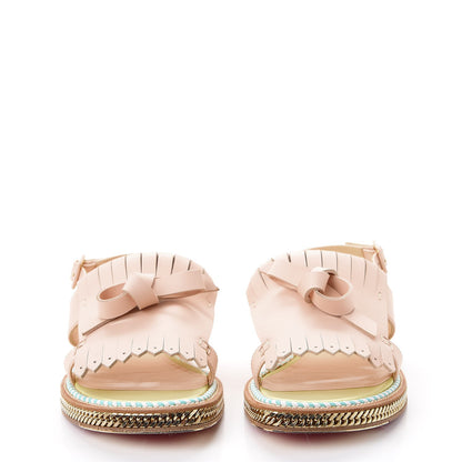 Christian Louboutin Calfskin Costa Nada Fringefront Sandals 40.5 Pink 2 of 11