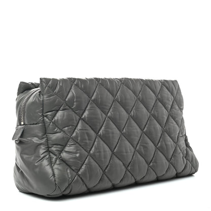 Chanel Nylon Quilted Cocoon Cosmetic Case Grey 3 of 7