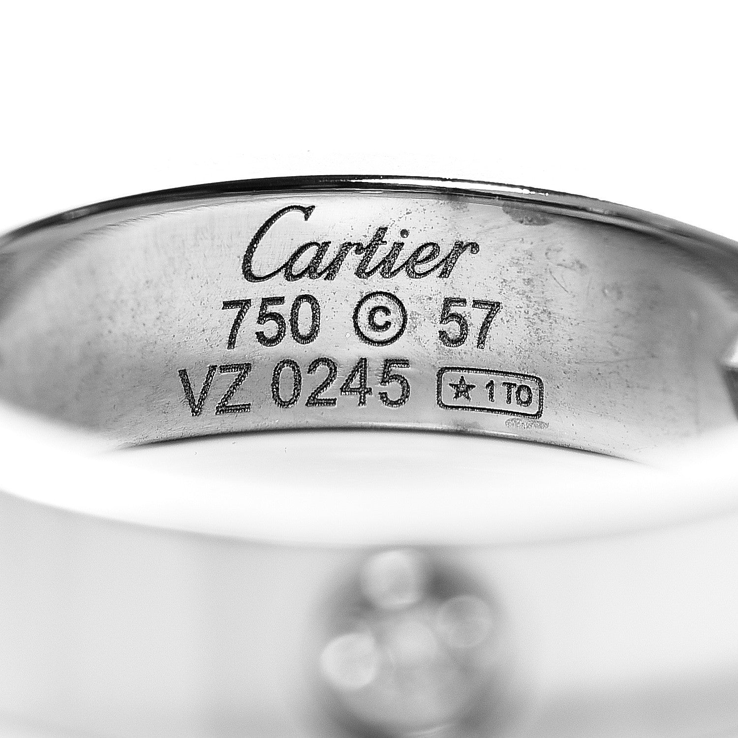Cartier 18K White Gold 3 Diamond 5.5mm LOVE Ring 57 8 3 of 4
