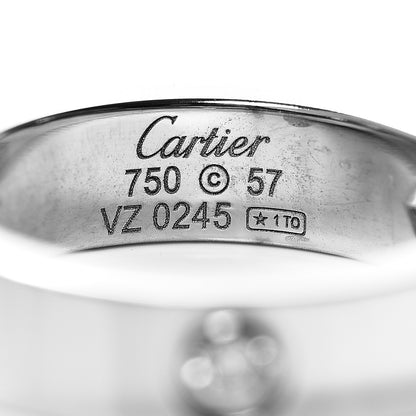 Cartier 18K White Gold 3 Diamond 5.5mm LOVE Ring 57 8 3 of 4