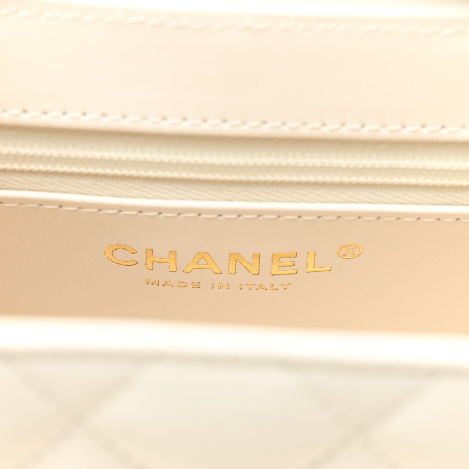 Chanel Shiny Aged Calfskin Quilted Nano Kelly Shopper White 6 of 10