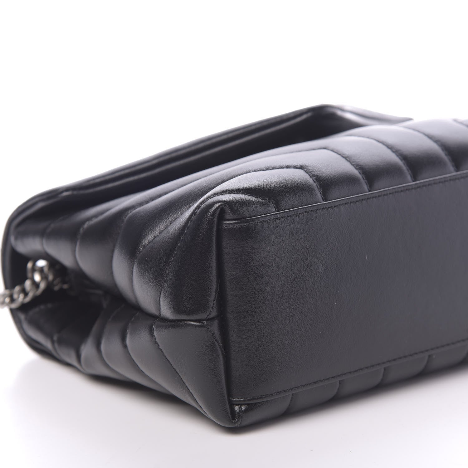 Saint Laurent Calfskin Y Quilted Monogram Small Loulou Chain Satchel Black 7 of 9