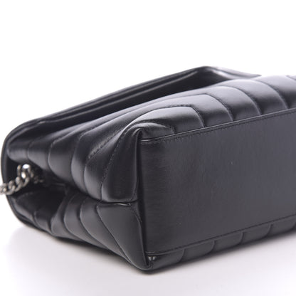 Saint Laurent Calfskin Y Quilted Monogram Small Loulou Chain Satchel Black 7 of 9