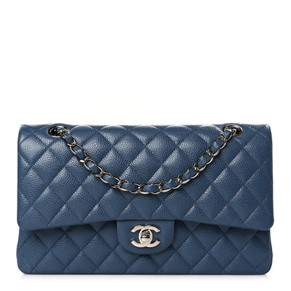 Chanel Caviar Quilted Medium Double Flap Blue 1 of 9