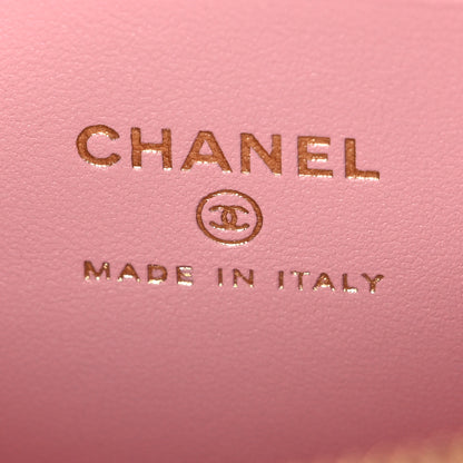 Chanel Calfskin Crocodile Embossed Crococo Top Handle Slim Vanity Case With Chain Light Pink 6 of 11