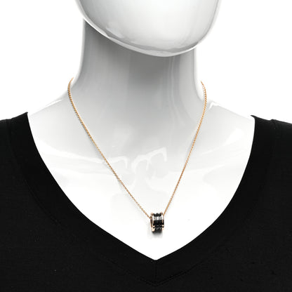 Bulgari 18K Rose Gold Black Ceramic B.Zero1 Pendant Necklace 2 of 4