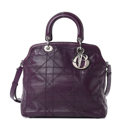 Christian Dior Lambskin Cannage Medium Granville Tote Purple 1 of 16