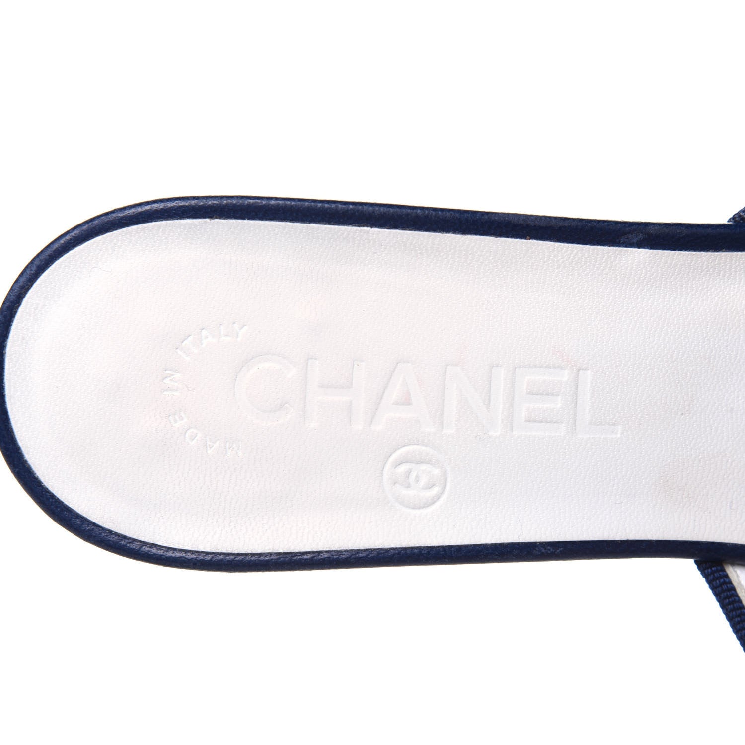 Chanel Canvas Striped Wedge Sandals 36 Red Navy Blue 7 of 13