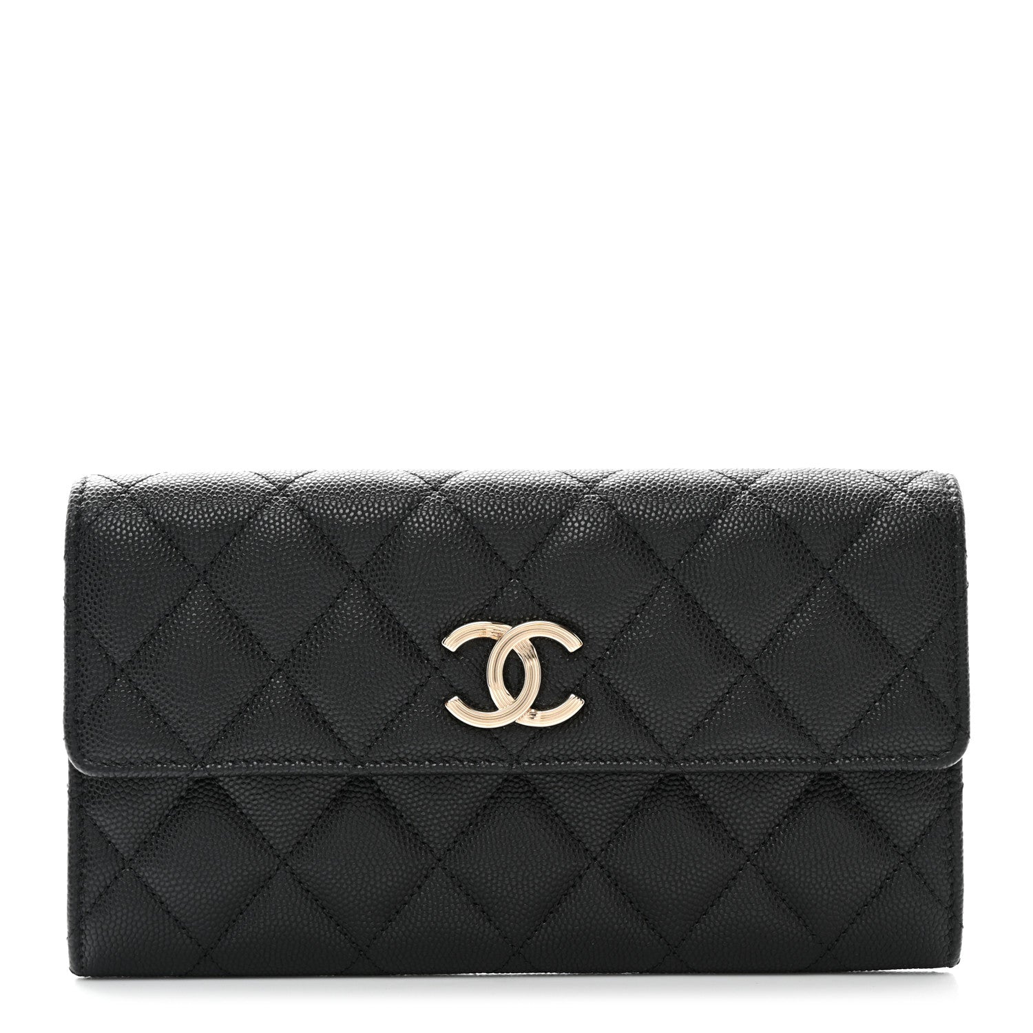 Chanel Caviar Quilted CC Large Gusset Flap Wallet Black 1 of 11