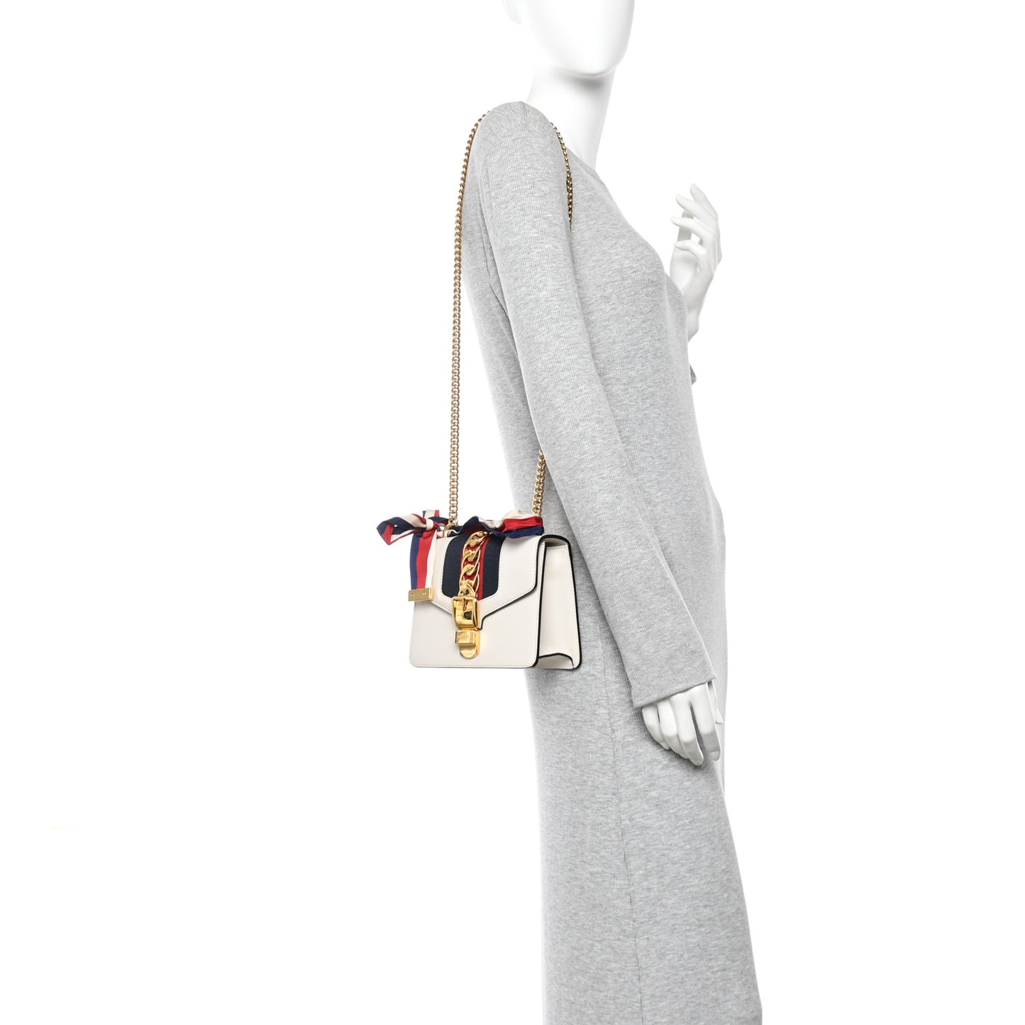 Calfskin Super Mini Sylvie Chain Shoulder Bag White