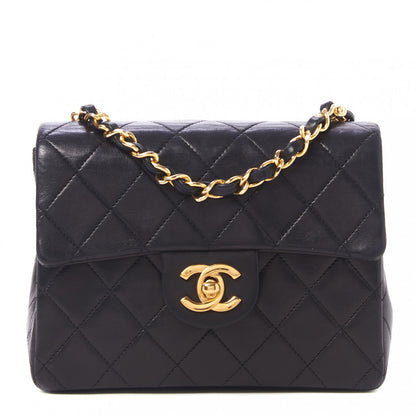 Chanel Lambskin Quilted Mini Square Flap Bag Black 2 of 28