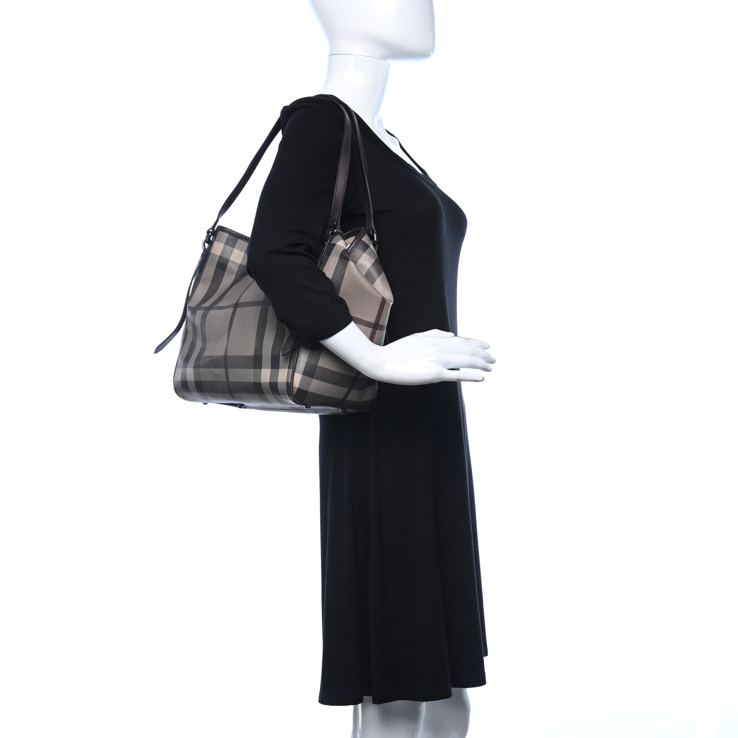 Burberry Smoked Check Small Canterbury Tote Anthracite 2 of 11