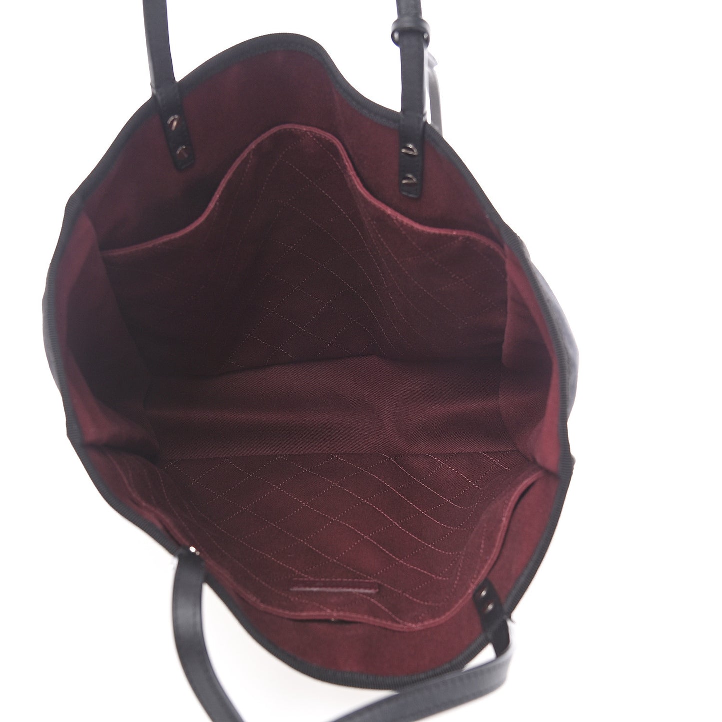 Canvas Calfskin Let's Demonstrate Small Tote White Black