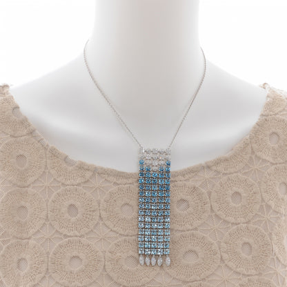 Bulgari BVLGARI 18k Lucea Diamond Blue Topaz Gradient Waterfall Necklace 2 of 6