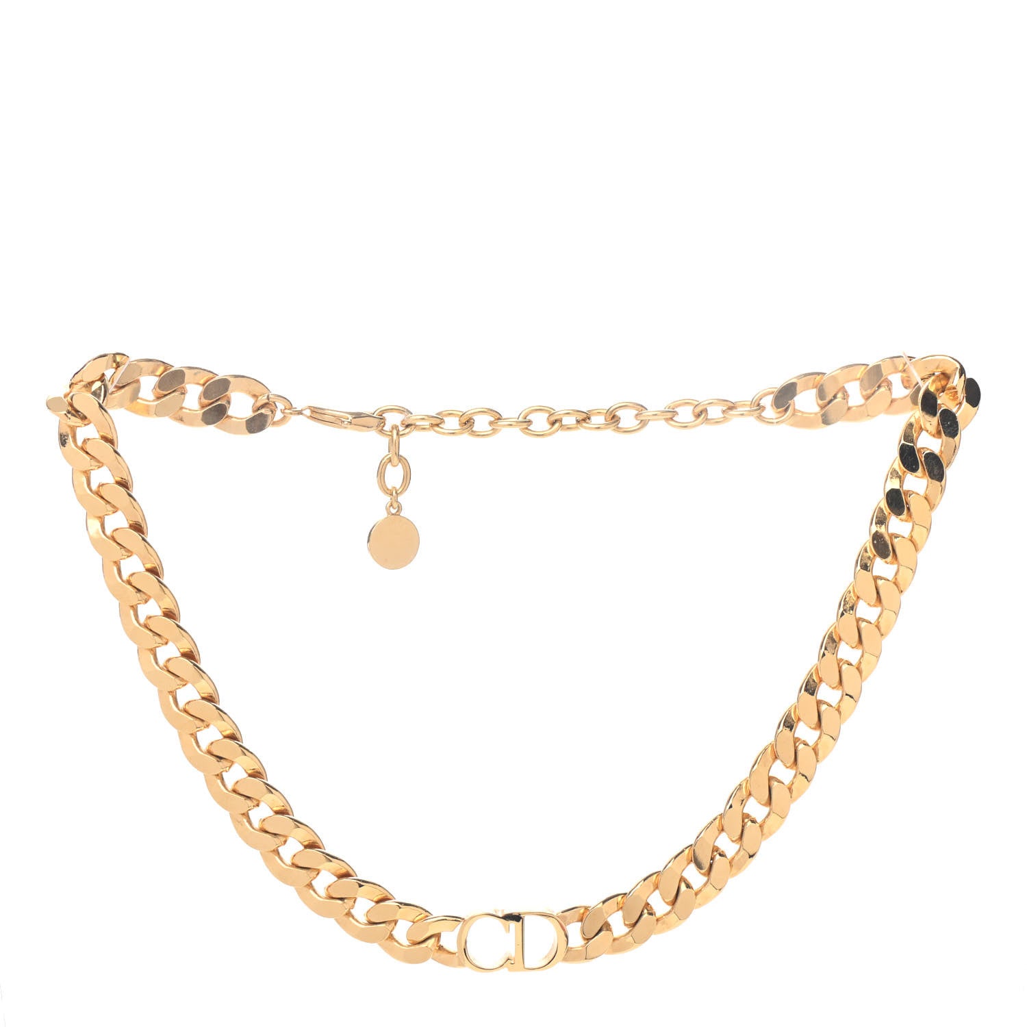 Christian Dior Metal Danseuse Etoile Chain Choker Necklace Gold 3 of 4