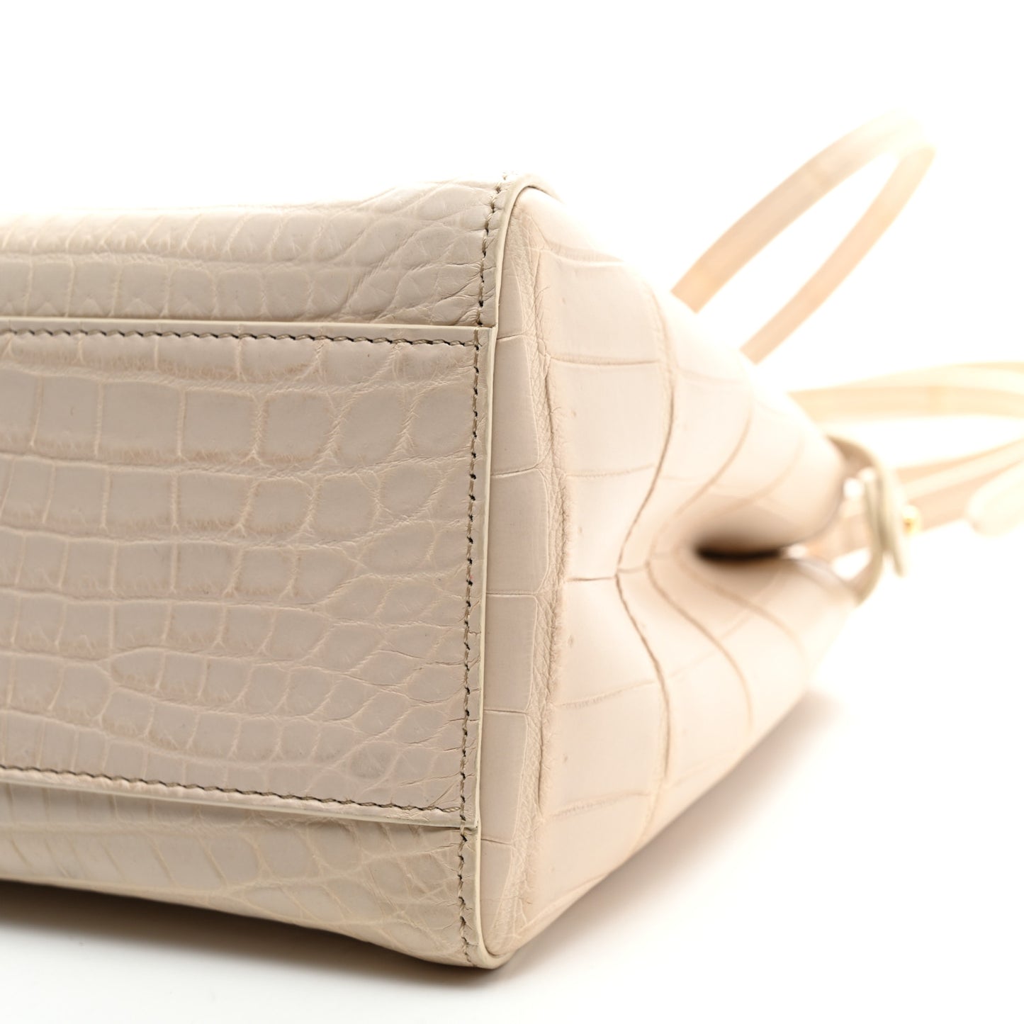 Crocodile Mini Peekaboo Iconic Satchel Beige Tortoise