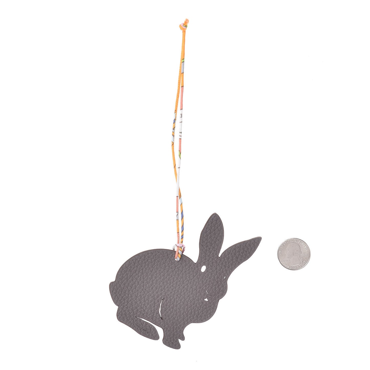 Epsom Togo Petit H Rabbit Bag Charm Mangue Etain