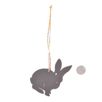 Hermes Epsom Togo Petit H Rabbit Bag Charm Mangue Etain 2 of 4