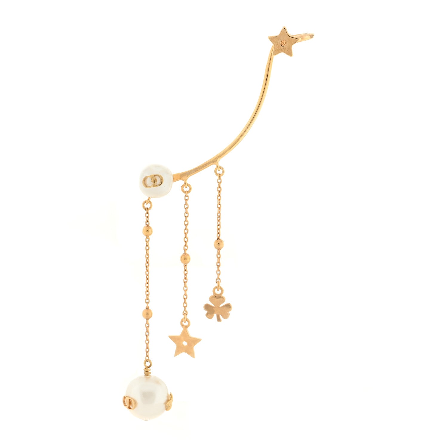 Christian Dior Pearl Perles De Desir Ear Cuff Gold White 1 of 4