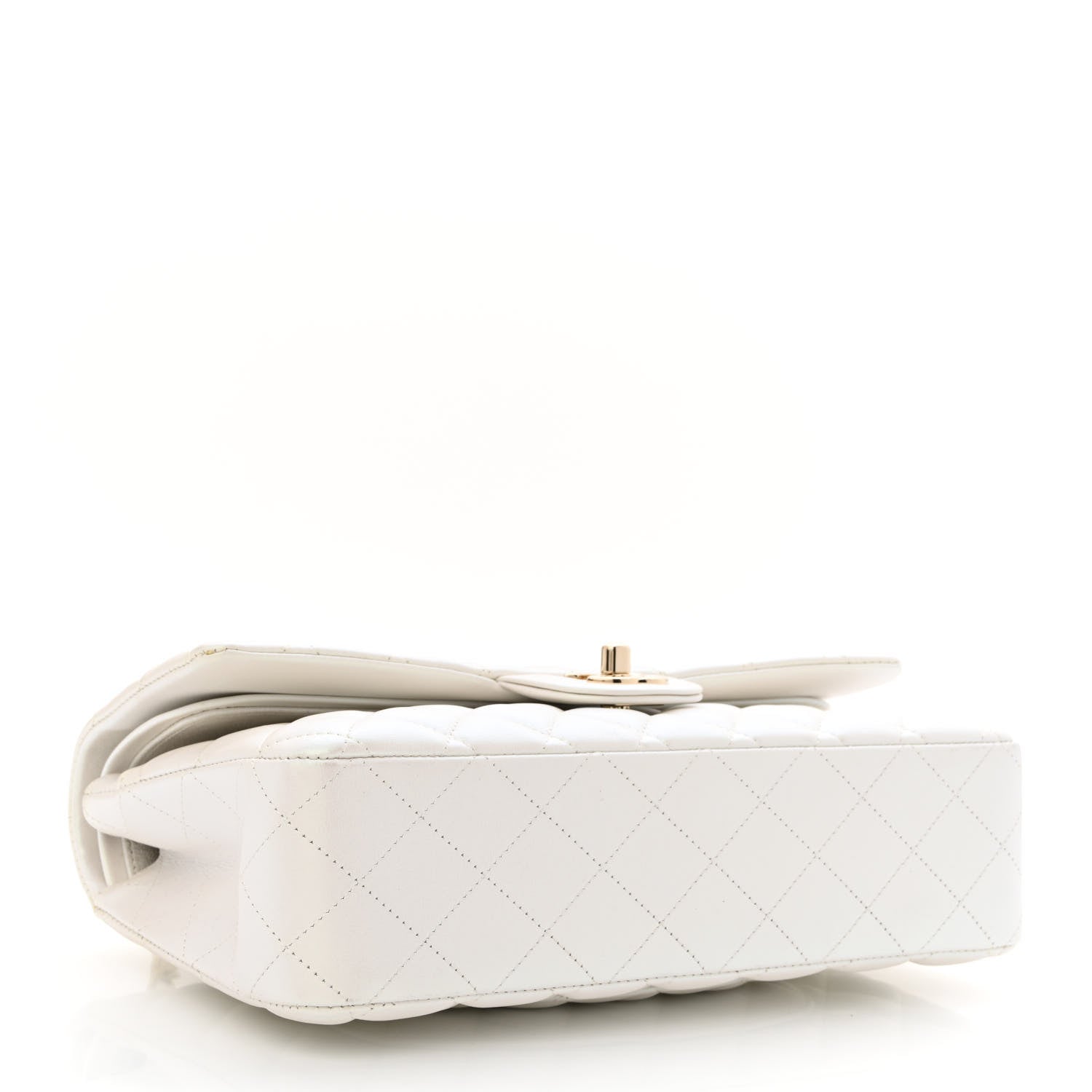 Chanel Iridescent Calfskin Quilted Medium Double Flap White 4 of 13