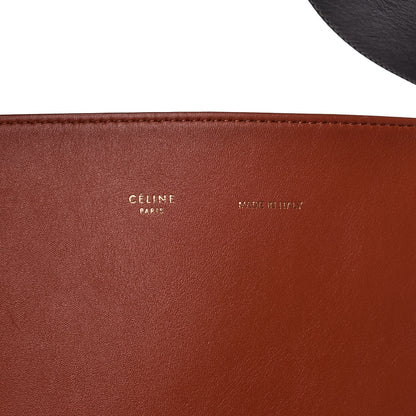 Celine Shiny Smooth Calfskin Zebra Printed Calf Hair Oversized Twisted Cabas Chalk Brick 8 of 8