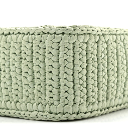 Prada Yarn Raffia Effect Crochet Re-Edition 2005 Shoulder Bag Acqua 17 of 19