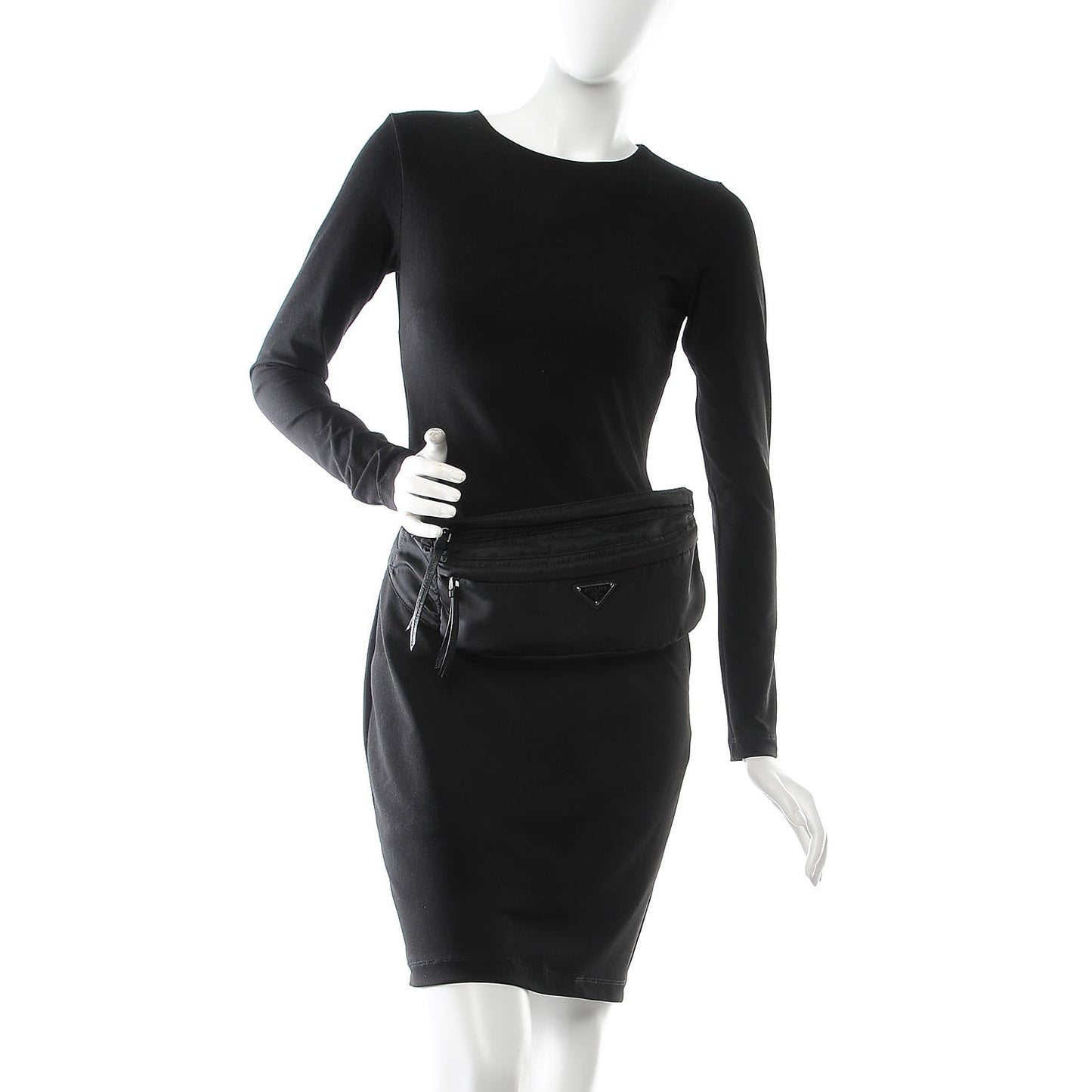 Tessuto Nylon Saffiano Belt Bag Black