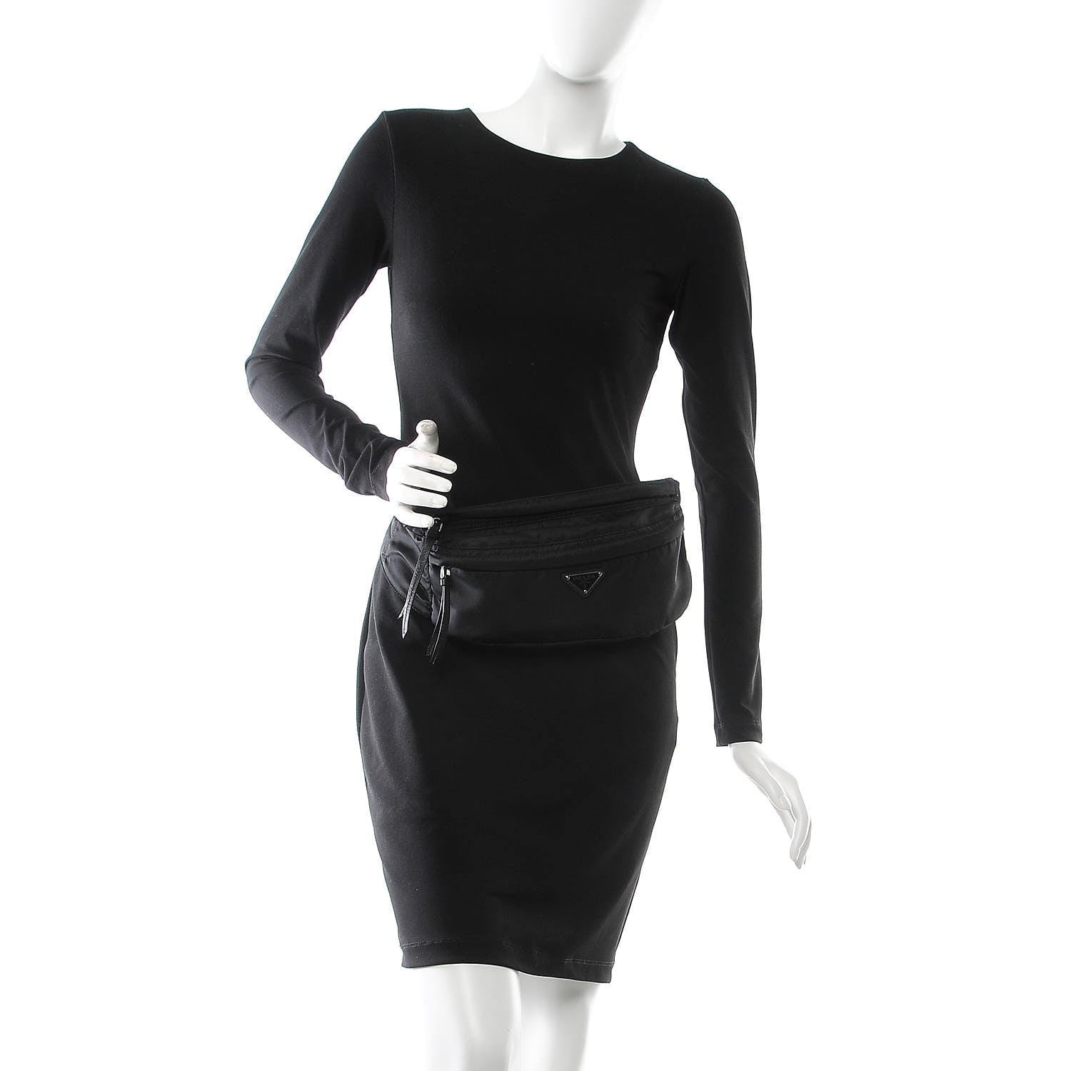 Prada Tessuto Nylon Saffiano Belt Bag Black 2 of 7