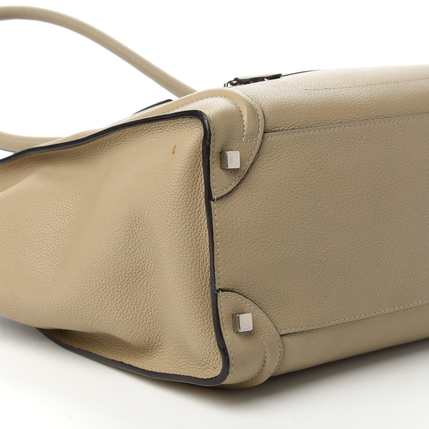 Celine Drummed Calfskin Shoulder Luggage Dune 6 of 9