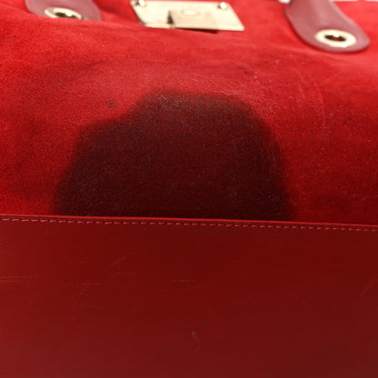 Jimmy Choo Suede Riley Tote Red 10 of 10