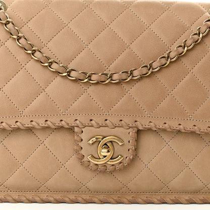 Chanel Iridescent Calfskin Jumbo Happy Stitch Flap Beige 8 of 11