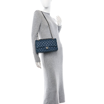 Chanel Lambskin Quilted Medium Double Flap Blue 2 of 10