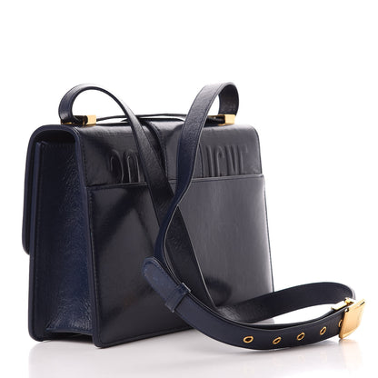 Christian Dior Shiny Crinkled Lambskin 30 Montaigne Flap Bag Indigo 3 of 13