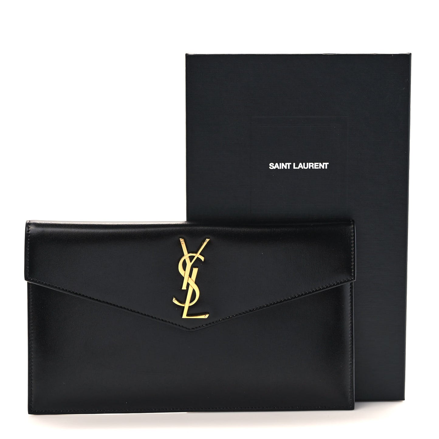 Smooth Shiny Calfskin Monogram Uptown Pouch Black