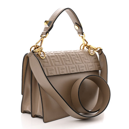Fendi Vitello Liberty FF 1974 Embossed Kan I Shoulder Bag Tortora 3 of 18