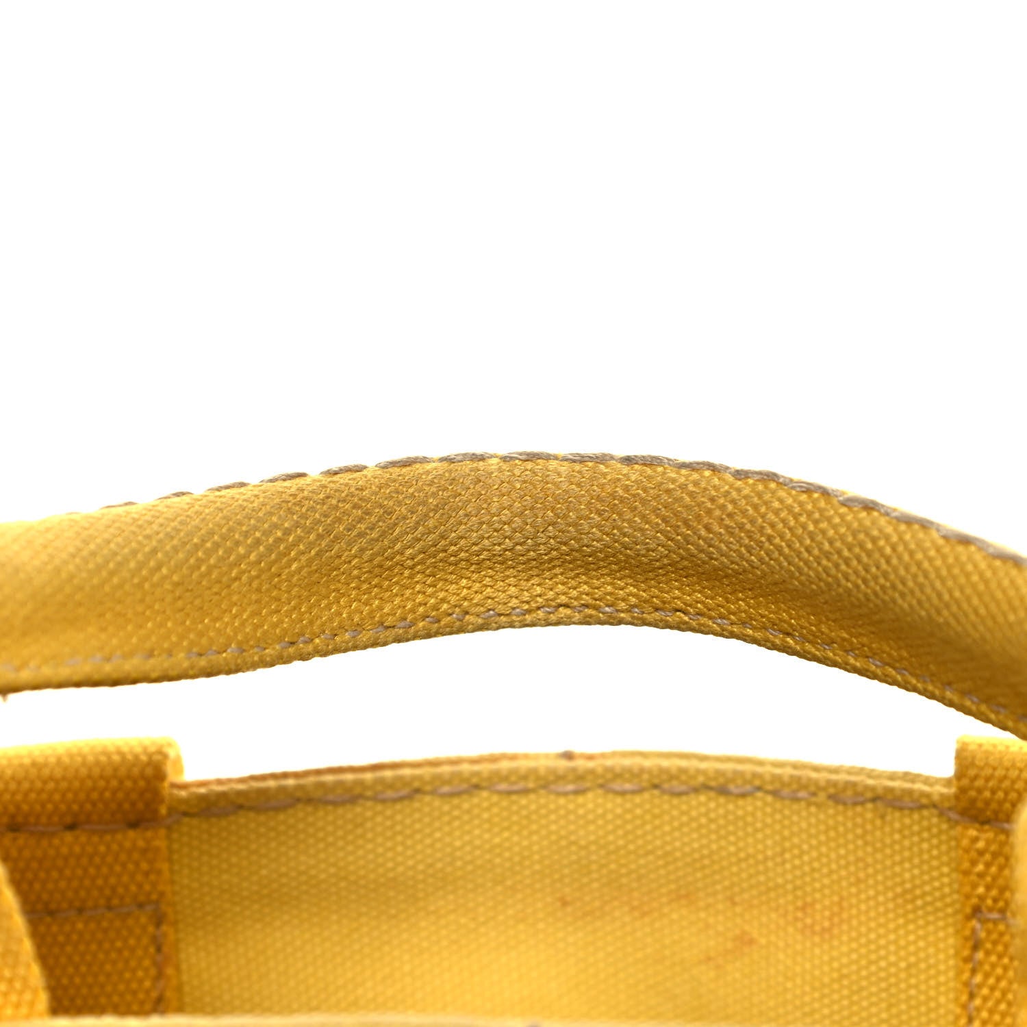 Prada Canvas Canapa Small Logo Tote Yellow 13 of 15