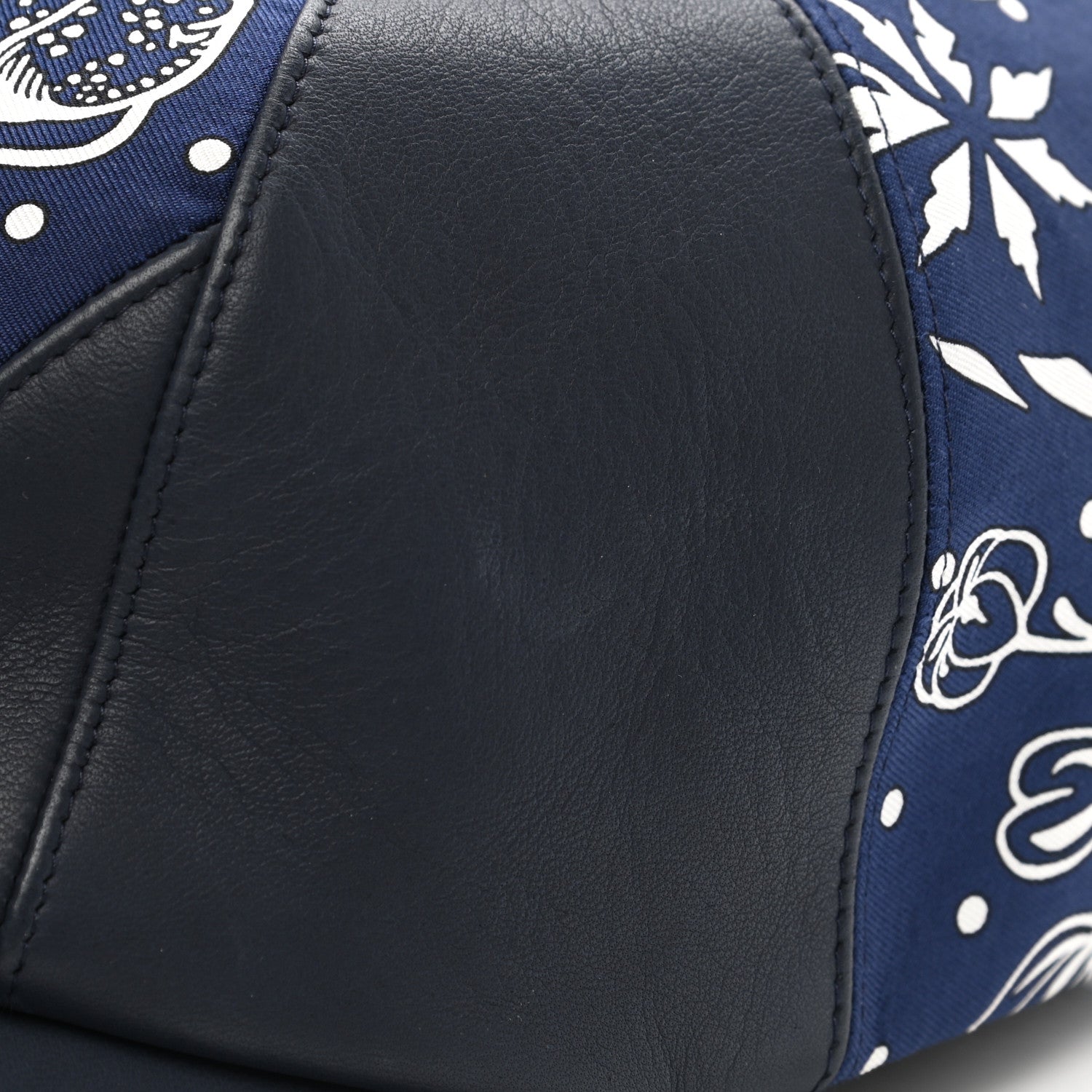 Hermes Lambskin Silk Thelma Les Leopards Bandana Hat 59 Marine White 10 of 11