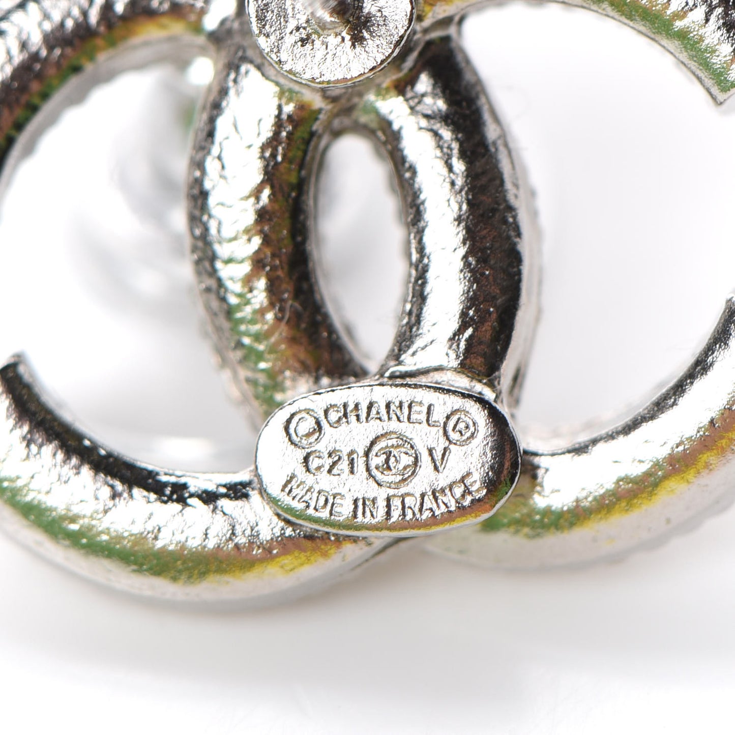 Crystal CC Earrings Silver