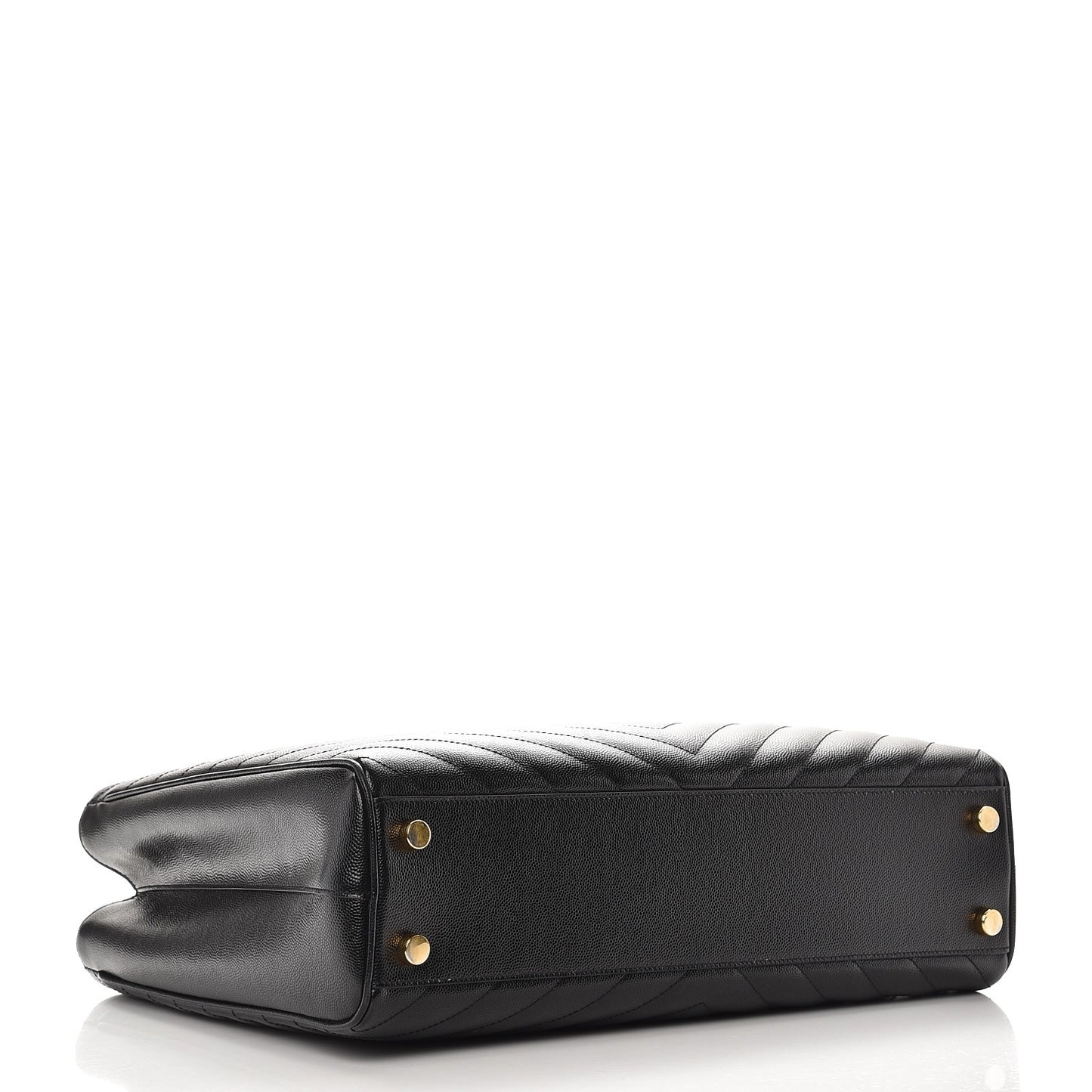 Grain De Poudre Matelasse Chevron Monogram Shopping Bag Black