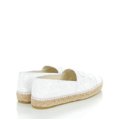 Chanel Patent Sequin CC Espadrilles 39 White 4 of 9