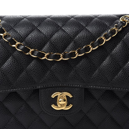 Chanel Caviar Quilted Medium Double Flap Black 10 of 11