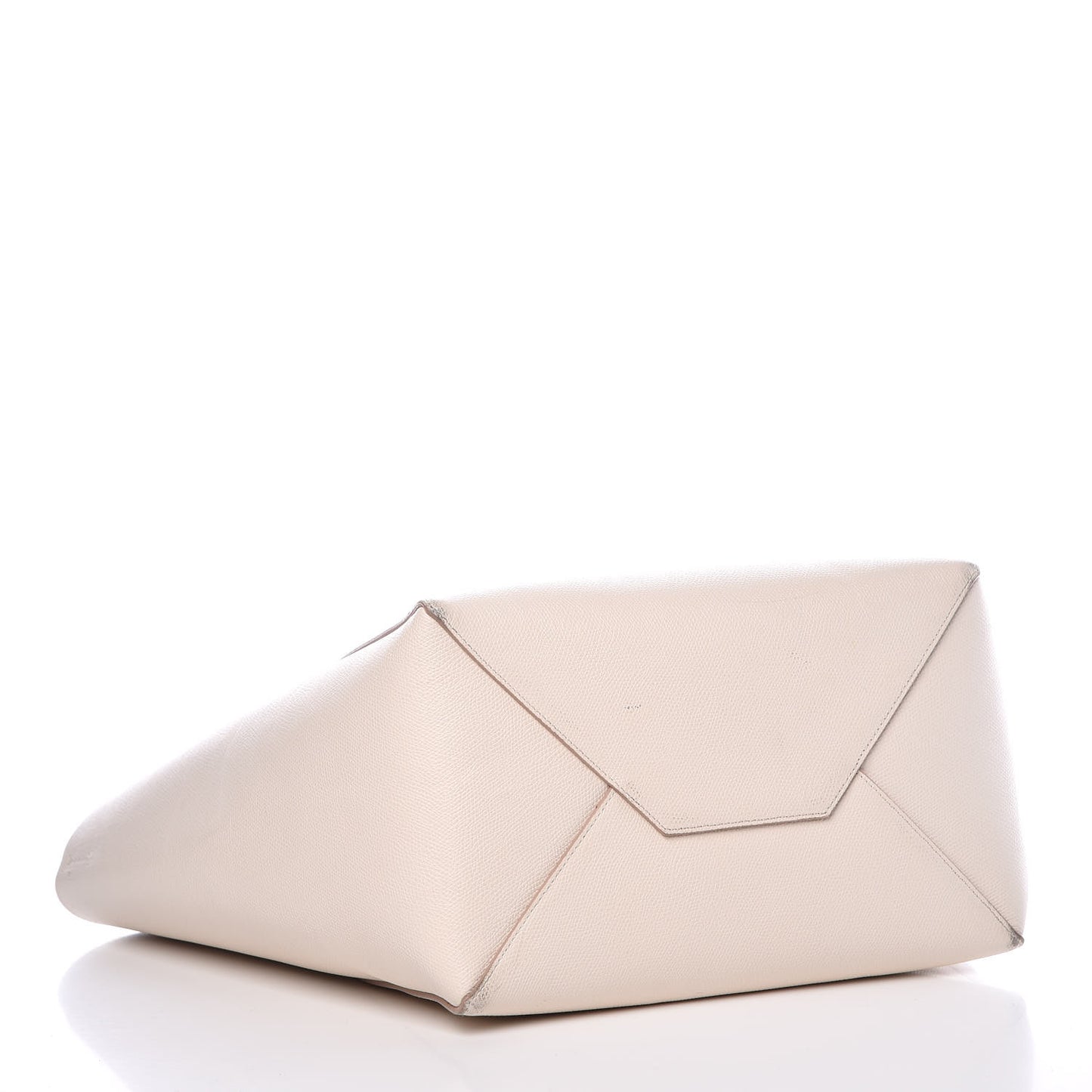Grained Calfskin Medium Horizontal Cabas Phantom White