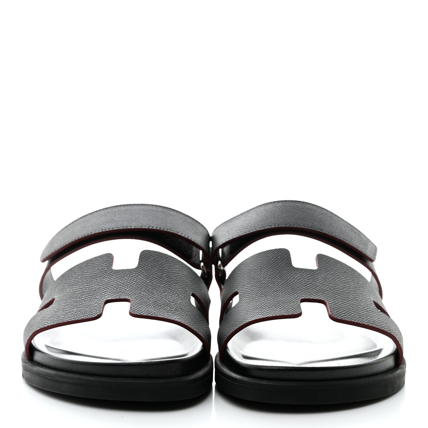 Hermes Calfskin Mens Chypre Sandals 44 Black 2 of 9